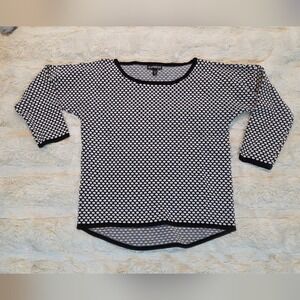 Parisian Chic Minimal Micro Dot Knit Top XS